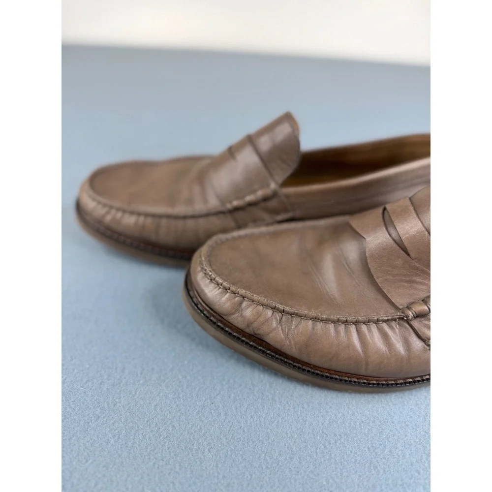 Cole Haan Pinch Prep Penny Loafers Mens 12 Taupe Brown Leather Slip On C39126